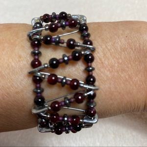 Beaded Bracelet Made Of Safety Pins